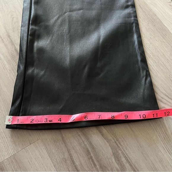 Girlfriends LA black silky patent like flare leg pants sz 15. Y2K mallgoth VNT - Picture 11 of 14